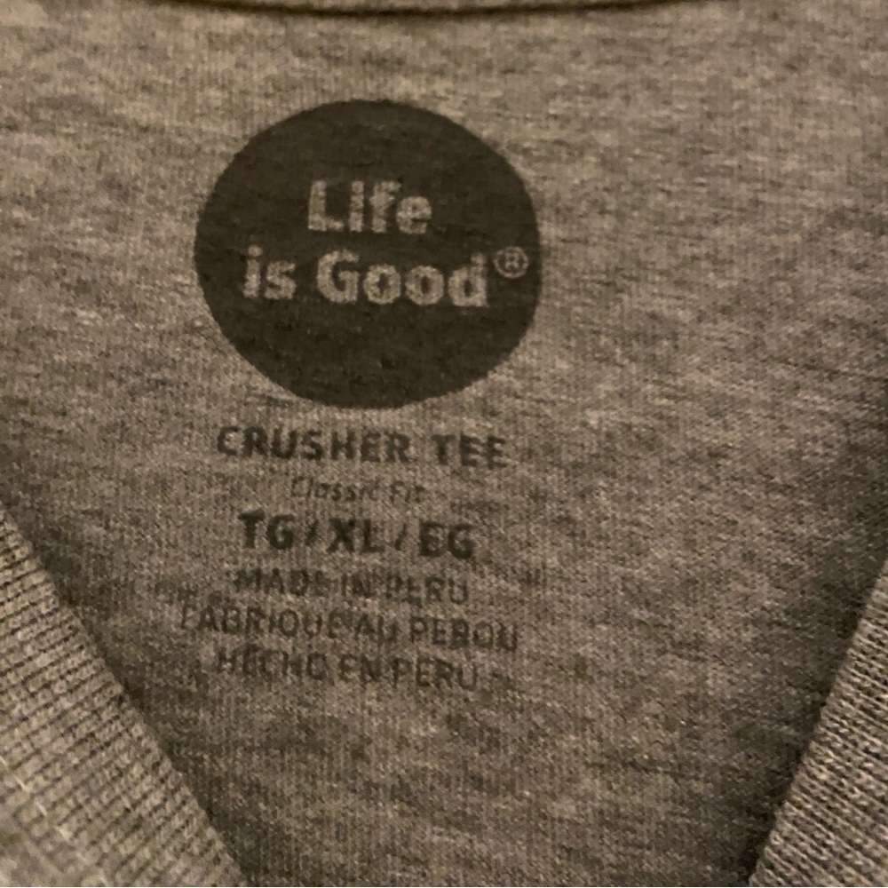 Life Is Good Heather Gray Tee XL - Picture 5 of 5